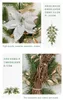 Décorations de Noël Simulation de linteau d'aiguille de pin de rotin décoration de baies de fleurs feuilles d'or tenture murale intérieure 231205