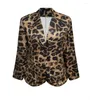 Kvinnors kostymer 2023 Ladies Leopard Print Pocket Temperament Elegant Little Dräkt för pendling