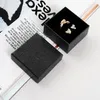 semplice sette 6 36 32 3 cm classico nero porta anelli per gioielli scatola per bracciale in carta speciale per il trasporto display pendente festival con spugna2785