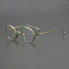 Zonnebril Frames Kameman Puur Titanium Ronde Brilmontuur Mannen KMN122 Dubbele Kleur Plating Bijziendheid Optische Recept Bril Vrouwen