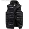 Men's Vests Winter Men Cotton Padded Vest Autumn Casual Warm Lightweight Sleeveless Jacket Male Big Size Black Coat Work Wear Waistcoat Q231205