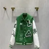 Mens Hoodies Sweatshirts Varsitys Mens Luxurys Designer Jackor Single Breasted Keep Warm Sportswear Varsity Coat Green Color Baseball Uniform Viutonity Jac BJWL