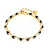Mode Licht Luxus Gestapelt Mehrschichtige Edelstahl Naturstein Perlen Kettenarmband Für Frau Geschenke 17 cm + 3,5 cm n1448