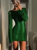 Casual Dresses Sexy Cutout Short Dress Long Sleeve Wrap Mini Ladies