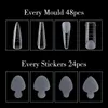 False Nails 192st Nail Dual Forms96pcs Stickers French Line Guides Silicone Pad For Poly Gel System Mold 231204