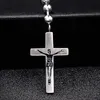 Mans lyxstål Katolska radbandskors charm halsband pendelle center stycke kontakter jul religiösa varor 2106212563