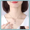 Pendant Necklaces Heart Shaped Crystal Pendant Necklaces For Women 18 Colorf Gold Plated Natural Gemstone Zircon Teardrop Pendants Jew Dhevg