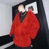 Jaquetas masculinas syuhgfa roupas 2023 outono inverno coreano streetwear veludo v-pescoço solto casaco pollovers para masculino