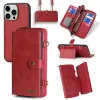 iPhone 15 12 13 11 14 Pro Max XR XS Max 7 8 Plus Crossbody Lanyard Strap Multi Cards Slot Holder Magnetic Cover