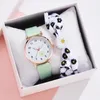 Horloges Mode lederen riemhorloges Eenvoudige dames kleine bloemen wijzerplaat kwarts voor dames klokjurk