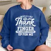 Herren-Kapuzenpullover „I Want To Thank My Middle Finger“ – Damen-Sweatshirt mit Rundhalsausschnitt und langen Ärmeln