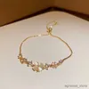 Chain Luxury AAA Zircon Opal Clover Adjustable Bracelet For Women New Fashion Sparkling Gold Color Bracelet Wedding Jewelry Party Gift R231205