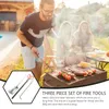 Öppen spis uppsättningar tillbehör BBQ Tools Grilling Tools Set Fire Tools Barbecue Iron Oire Pise levererar hand Kök Ask Hook Handtag Tillbehör Kol 231205