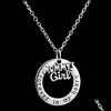 Joli pendentif collier cadeau de famille élégant coeur et cercle colliers lettre dans mon pour noël livraison directe Jewe Dhxqz