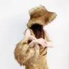 ワイドブリム帽子バケツハット冬の暖かいぬいぐるみ女性のための毛皮のようなフェイクラクーン毛皮のバケツハットファッション