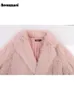 Women's Fur Faux Fur Nerazzurri Winter Long Oversized Pink Hairy Thick Warm Soft Faux Fur Coat Women Sashes High Quality Loose Casual Furry Overcoat 231204