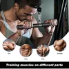 Tillbehör 1 Ställ in bicepspänning Rod Tryck ner kabelfästet Muskel Dragande bar Gympuls för biceps Triceps Armstyrka
