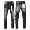 Zwarte magere paarse jeans Designer heren heren Desig kleuren broek lange nijlpaard sticker borduurwerk slanke denim rechte streetwear BOYL