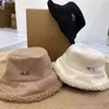 Frauen Designer Winter Wolle Hüte Verdickt Lamm Wolle Doppelseitige Hut Herbst Plüsch Hut Koreanische Version Allgleiches Eimer Hut