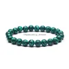 Bracelets à breloques colorées en perles pour hommes et femmes, en pierre naturelle de 8Mm, en Malachite, bijoux de Yoga, livraison directe, Dh47A