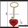 Keychains & Lanyards Keychains Lanyards Aessories20Pcs/Lot Wholesale Hollow Heart Fashion Charm Cute Purse Bag Pendant Car Keyring Cha Dhhvp