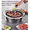 Barbecue à charbon de bois Portable, poêle de Camping rond coréen en carbone pour l'extérieur et l'intérieur et pique-nique 210724271I