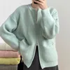 Cardigans en tricot pour femmes, mode coréenne, pulls pour femmes, fermeture éclair, manches longues, manteaux roses tricotés, vêtements d'extérieur, automne 2023