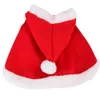 Vêtements pour chiens Costume de chat Père Noël Cosplay Amusant Changement de forme Chat / Chien Animal de compagnie Cape de vacances de Noël Habiller Vêtements Écharpe rouge Prop Décoration 231205