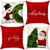 Taie d'oreiller Housses de coussin de Noël 18 x 18 Ensemble de 4 décorations de Noël Décor de vacances d'hiver Housse de coussin pour canapé à la maison 231205