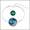 Charm Armbänder Kristall Armband Schmuck Glow In The Series Planet Glas Cabochon Drop Lieferung Dhqxo