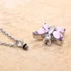 CMJ8497 élégant rose cristal papillon souvenir crémation bijoux urnes pendentif collier animal mémorial bijoux Keepsake284c