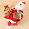 Cão vestuário macacão de cão quente inverno natal trajes de cão engraçado roupas de estimação 3d papai noel cosplay para animais de estimação suprimentos festival festa casacos 231205