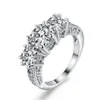 Fashionable 3 25ct 14K White Gold -plated diamond creative Engagement Ring218Y