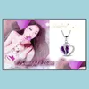 Pingente colares ametista colar moda elegante cristal strass pêssego coração pingente cobre jóias design para mulheres fábrica dro dhkex