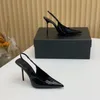 High Heels Paloma slingback pumps with Patent leather Pointed Toes elasticated slingback strap dress shoes party women's Luxury Designers factory footwear with box