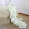 Couronnes de fleurs décoratives 1M Orchidée Hortensia Table Fleur Banquet Artificielle Coureur Événement Maison Décoration De Mariage Rangée Su280k