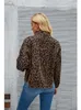 Women's Jackets Denim Autumn Leopard Print Coats Women Casual Fashion Irregular Ladies Cropped Long Sleeve Loose Woman Coat 2023