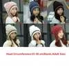 Gorros senhoras inverno gorro chapéu grosso quente vintage duplo pom pele mulheres malha bobble boné ao ar livre casual esqui