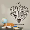 Adesivos de parede Grande Química Ciência Abstrata Coração Decalque Laboratório Sala de Aula Geek Valentine Adesivo LW318257j