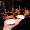 Accessori per capelli Bambina Natale Antler Forcina Clip di peluche Ornamento Vestito per la testa delle vacanze per bambini