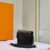 Bolsa feminina clássica de alta qualidade, bolsa de ombro composta portátil com corrente deslizante, carteira feminina