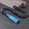 Pendentif Colliers Obsidian 8mm Perles rondes Collier pour femmes Bouddhiste Prière Bénédiction Blackstone Hommes Charms Boule de guérison Yoga Bijoux