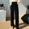 Women's Two Piece Pants Korean Fashion Autumn Winter Wide Leg Clothing Women Streetwear Casual High Waist Corduroy Pleated Pant 231204