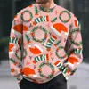 Men's Hoodies Loose Pullover Top Casual Christmas Print Autumn Winter Long Sleeve Round Collar Sweatshirt Large Size