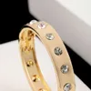 Designer bracelets for men and women High end luxuryWidened Bracelet simple diamond inlaid metal alloy bracelet Yiwu head jewelry open