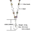 Anhänger Halsketten Einziehbare Abzeichen Reel Lanyard Für Frauen Farbige AB Glas Perlen ID Karte Halter Schlüsselbund Halskette Luxus Schmuck Auf Die