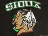 الهوكي الشمالي داكوتا القتال Sioux Hockey 9 Jonathan Toews #7 TJ Oshie #11 Zach Parise Fighting Hawks und ice jerseys double stiched