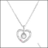 Collane con ciondolo Collana cuore Gioielli romantici per donna Memoria d'amore 100 lingue I You Doppio zircone Pendenti con consegna a goccia Dhkj2