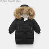 Daunenmantel Kinder verdicken warme Jungen Winter Echtpelz mit Kapuze lange Parkas Mädchen Baumwolle Jacken Outer Teen Kinder Kleidung Q231206