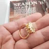 Anéis de casamento Anel aberto de girassol de moda europeia e americana para mulheres para aliviar a ansiedade e descompressão 360 ° joias de flores rotativas 231205